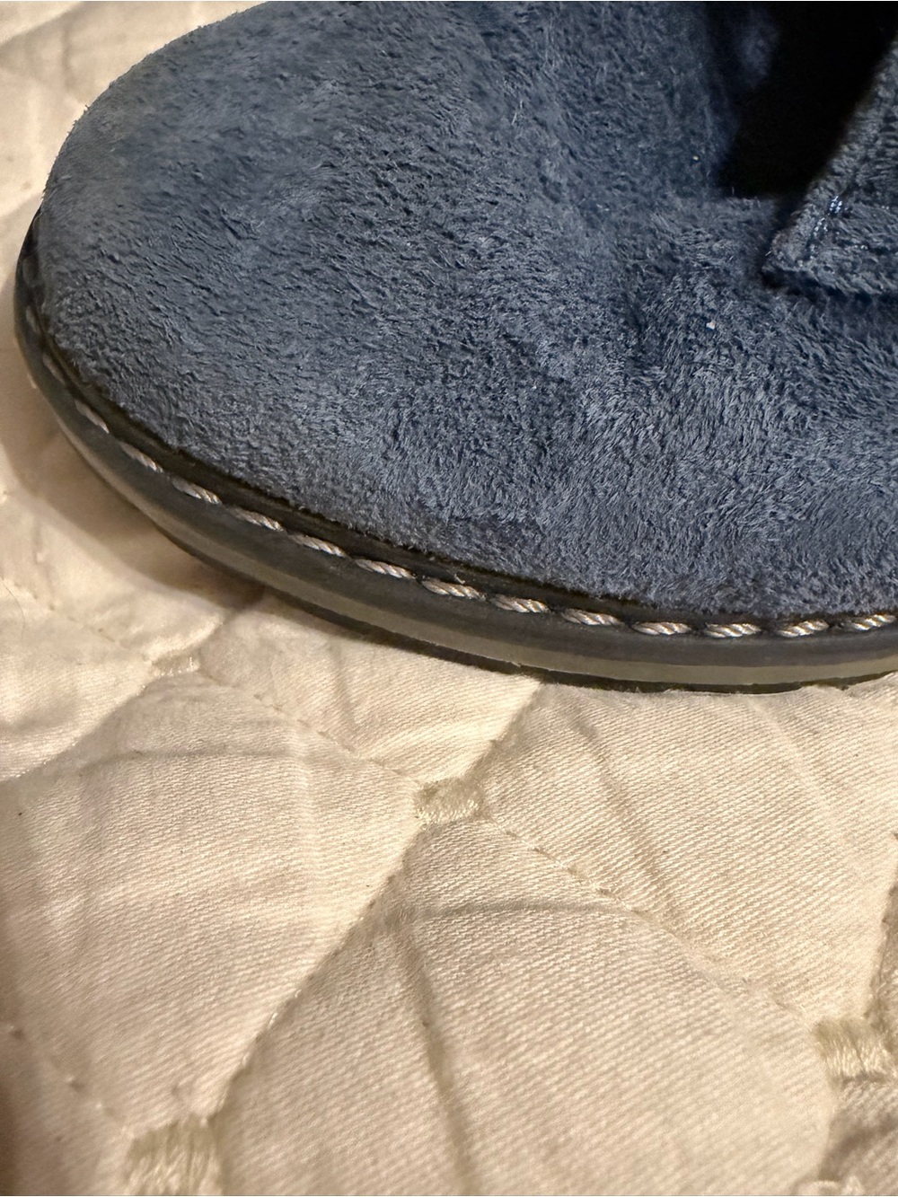 Kids Blue Suede Winter Boots with Faux Fur Lining - Picture 4 of 8